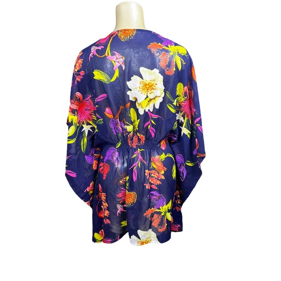 Rise and bloom boho beaded floral kimono top or cover up small - Picture 3 of 9